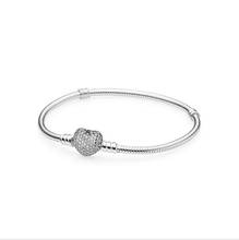 Heart Shape Buckle Snake Chain DIY Crystal Bracelet Fit Original Charms Bracelet Women Jewelry 2024 - buy cheap