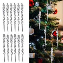 12pcs 13cm Simulation Ice Xmas Tree Hanging Ornament Fake Icicle Prop For Winter M6CE 2024 - buy cheap