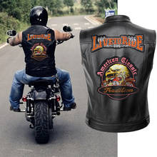 Live To Ride мотоциклетная кожаная жилетка, Мужская весенняя куртка, черная жилетка для мотокросса размера плюс 2024 - купить недорого
