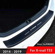 Protetor de para-choque traseiro pu, acessórios de fibra de carbono para nissan x-trail x trail x trail t32 2014 2017 2018 2019 2020. 1 peça 2024 - compre barato