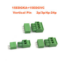 20Sets Pitch 3.81mm Pluggable PCB Screw Terminal Block Connector Male/Female Bornier 15EDGKA+VC/RC 2/3/4/5/6/7/8Pin Morsettiera 2024 - buy cheap