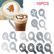 16PCS/set Cafe Foam Spray Template Barista Stencil Decoration Tool Garland Mold Coffee Printing Powdered Sugar Sieve Accessories 2024 - buy cheap