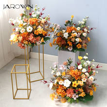 JAROWN-decoración personalizada de estilo Retro europeo, Flor naranja Floral, Media bola, camino de escenario, plomo, decoración de bienvenida para fiesta de boda 2024 - compra barato