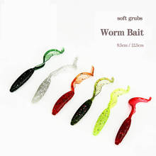 10pcs Long Tail Grubs Fishing Lures 95mm/125mm Maggots Worm Soft Plastic Bait Isca Artificial Bass Lure Swimbait Pesca Tackle 2024 - buy cheap