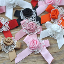 10 pçs nova fita flor arcos com apliques rosa decoração de casamento artesanato b035 2024 - compre barato