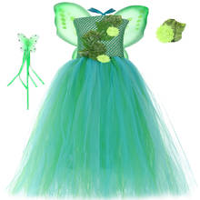 Green Garden Fairy Tutu Dress Flowers Leaves Fairies Jungle Theme Pageant Gown Kids Girls Birthday Party Dress Halloween Costume 2024 - buy cheap