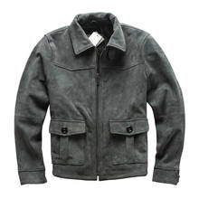 AF1 Read Description! Asian Size Genuine Cow Skin Mens Cowhide Casual Vintage Biker Leather Jacket 2024 - buy cheap