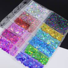 12Pcs Valentine's Day Nail Art Decorations Love Hearts Sequins Holographic Glitter Flakes Ultrathin Spangle Manicure Accessories 2024 - buy cheap