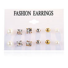 Fashion Crystal Simulated Pearl Earrings Set Ball For Women Stud Earrings Sets Wedding Jewelry Party Brincos 2024 - buy cheap