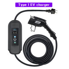 Ev carregador rápido sae j1772 portátil type1 16a 5m cabo schuko plug casa veículo elétrico de carregamento alta qualidade conector lidar com 2024 - compre barato