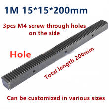 2pcs 1M 15*15*200mm spur rack hole distance 60mm 1 mod straight rack finished hole side punching drilling 2024 - buy cheap