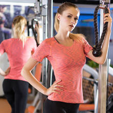 Fitness Women's Shirts Quick Drying T Shirt Elastic Yoga Sports Tights Gym Running Tops Short Sleeve Tees Blouses Shirts Jerseys 2024 - buy cheap