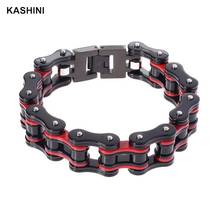 Punk Men's Chain Bracelets Bangles Black Motorcycle Biker Bicycle Chain Link Bracelets for Men Stainless Steel Fashion Jewelry 2024 - buy cheap