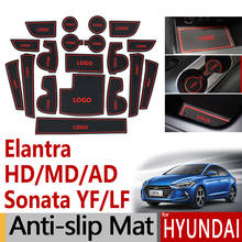 Anti-Slip Rubber Gate Slot Cup Mat for Hyundai Elantra HD MD AD Sonata YF LF 2007 2008 2010 2014 2015 2016 Accessories Stickers 2024 - buy cheap