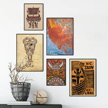 Mitología nórdica, vikingos, barco Odin, póster Vintage clásico e impresión, arte de pared, pintura en lienzo, imágenes para decoración del hogar y sala de estar 2024 - compra barato