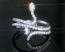 Anillos Modyle a la moda de circonia exagerada con forma de serpiente, anillo de discoteca con personalidad, regalo de joyería de moda estudiantil 2024 - compra barato