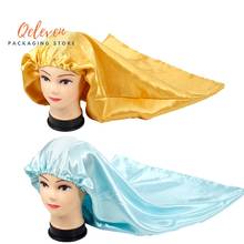 Wholesale Custom Lengthen Long Bonnets Party Care Wig Women Satin Cap virgin Hair extensions bundle wigs sleeping protect bonnet 2024 - buy cheap