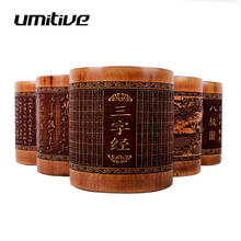 Umitive suporte de caneta antiga, mesa vintage de bambu clássica chinesa para lápis, acessórios de escritório 2024 - compre barato