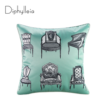 Diphylleia Retro Cushion Cover Thickened Satin Chair Sofa Furniture Patterns Digital Printed Pillow Case 45x45cm Unique design 2024 - buy cheap