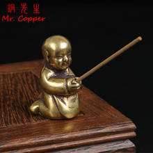 Pure Copper Buddha Monk Home Decorations Living Room Decor Crafts Accessories Antique Brass Incense Burner Desktop Ornaments 2024 - buy cheap
