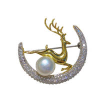 SINZRY factory price elegant fancy jewelry cubic zircon deer ins suit brooches lady wrap jewelry accessory 2024 - buy cheap