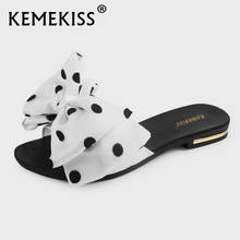 KemeKiss Women's Flat Sandals Bowtie Slipper Flats Sandal Open Toe Summer Shoe Women Sexy Party Beach Female Footwear Size 35-39 2024 - buy cheap