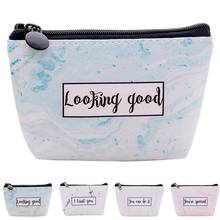 Simple Printing Leather Purses Small Fresh Casual Pu Coin Wallet Lady Fashion Marble Pattern Cartoon Letter Dollar Money Bag 2024 - buy cheap