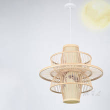 Luminária pendente estilo chinês de bambu, arte decoração, lâmpada de suspensão para restaurante, sala de estar, loft, acessório de iluminação country 2024 - compre barato
