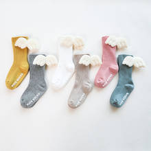 Baby Kids Socks Angel Wing Child Long Knee Sock For Girls Child Vertical Stripedr Hose Candy Color Toddler Sock For 0-5Y 2024 - buy cheap