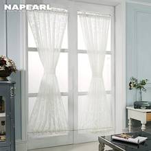 NAPEARL New Style Door Window Sheer Shades Screening Panel Tulle Curtains Darpe Faux Linen Ready Made Salon 2024 - buy cheap