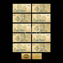 Billetes de oro de 100 dólares australianos para colección de regalos, billetes falsos de no moneda, 100 dólares, 10 Uds. 2024 - compra barato