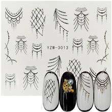 1pcs Nail Water Transfer Sticker Linear Flower Pattern Nail Art Decorations Slider For Nail Manicure Watermark Foils 2024 - buy cheap