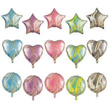 5 шт 18-дюймовые мраморные шары пентаграмма сердце фольга Воздушные шары Свадебные принадлежности украшения для дня рождения гелиевые глобусы 2024 - купить недорого