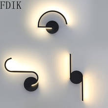 Nordic lâmpada de parede led moderno preto branco personalidade luz parede para sala estar quarto cabeceira corredor escadas iluminação luminárias 2024 - compre barato