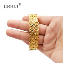 Jin Hui New Fashion Luxury Gold Color Jewelry leaves Bangles Women Ethiopian Bracelets Middle East African Party wedding Gifts 2024 - buy cheap