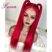 Brazilian Remy Red Colored Lace Front Human Hair Wigs For Women 150% Density Human Hair Wigs Pre Plucked Long 13x4 Lace WIg 2024 - buy cheap