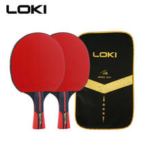 Loki conjunto de raquete de tênis de mesa x3, 2 peças, lâmina carbonizada com espinhas em borracha, leve, treinamento, bastão de ping-pong com bolsa 2024 - compre barato