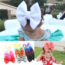 Fits All Large Bow Knot with Nylon Headband Air Layer Hairbow Baby Girls Headbands Newborn Bebes Nude Hairband Infant Hairbows 2024 - buy cheap