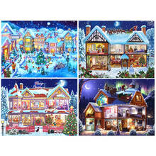 Diamond Mosaic Winter 5D DIY Christmas Diamond Painting Full Square Landscape Picture Of Rhinestone Mosaic Scenery 2024 - buy cheap