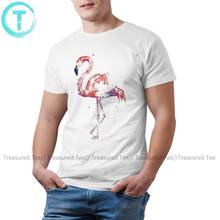 Camiseta flamingo a rosa, camiseta masculina fofa de algodão gráfico 3xl, camiseta básica de mangas curtas 2024 - compre barato