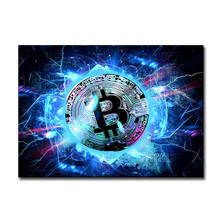Home Decor Bitcoin Prints Painting Neon Glow Pictures Fashion Wall Art Modular Nordic Modern Canvas Poster Bedside Background 2024 - buy cheap