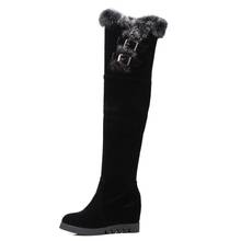 Botas altas hasta el muslo para mujer, botines por encima de la rodilla, zapatos de invierno, talla grande 9, 10, 11 y 12 2024 - compra barato