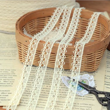 10 Meters/lot Width 1.5cm Beige Embroidery Lace Trim DIY Handmade Patchwork Ribbon Sewing Supplies For Wedding Party Garment 2024 - buy cheap