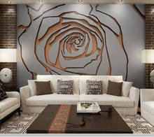Papel de parede 3d metal iron mosaic abstract flower wallpaper mural,living room sofa TV wall bedroom wall papers home decor 2024 - buy cheap