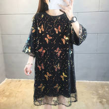 Женское длинное свободное платье-футболка в стиле Харадзюку 2024 - купить недорого