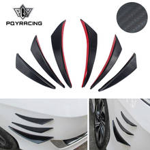 PQY - 6pcs/set Universal Fit Front Bumper Lip Diffuser Splitter Fins Body Spoiler Canards Valence Chin Car Tuning Canard 2024 - купить недорого