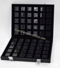 Caja de almacenamiento de piedras preciosas de polipiel negra de alta gama, soporte de joyería de Estuche De Viaje de diamantes con 60 uds, caja de gemas portátil de 3x3cm 2024 - compra barato