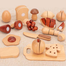 Brinquedos de cozinha em miniatura para crianças, brinquedos educativos infantis de madeira para cortar frutas e vegetais 2024 - compre barato