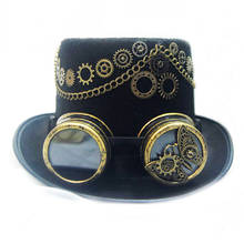 DIY Fedora Hat Steampunk Hat For Women Steam Punk Gear Top Hat Men Millinery Goggles Chain Butterfly Cogs Handmade Hats 2024 - buy cheap
