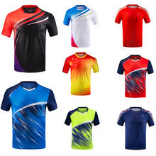 Camiseta esportiva de tênis de mesa e badminton, camiseta de secagem rápida para homens e mulheres, roupas de corrida, manga curta para vôlei 2024 - compre barato
